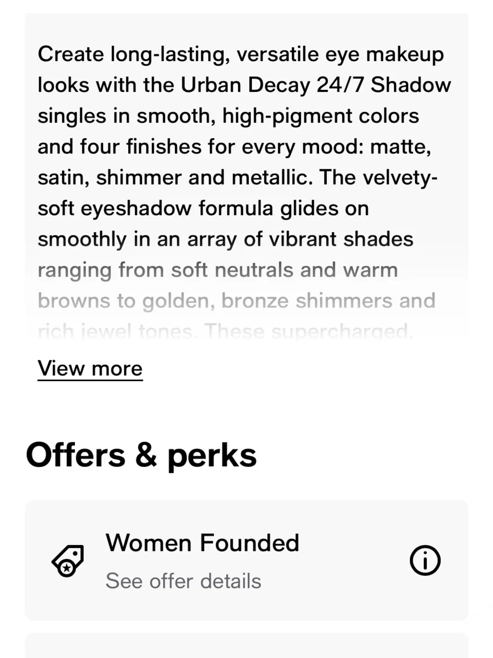 Urban Decay Eyeshadow shade mushroom shimmer